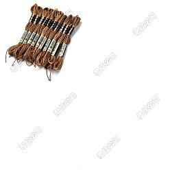 Седло Коричневый 10 мотки 6-слойная полиэфирная нить для вышивания, нитки для вышивки крестом, сегмент окрашенный, седло коричневый, 0.5 мм, около 8.75 ярдов (8 м) / моток