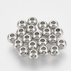 Stainless Steel Color 201 Stainless Steel Spacer Beads, Rondelle, Stainless Steel Color, 3x2mm, Hole: 1.5mm