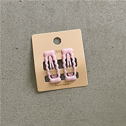 JX-B178 Light Pink Cute Cream Wave Edge Hairpin - Geometric Rectangle BB Clip for Kids.