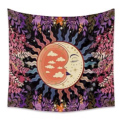 Colorful Polyester Tapestry Wall Hanging, Sun and Moon Psychedelic Wall Tapestry with Art Chakra Home Decorations for Bedroom Dorm Decor, Rectangle, Colorful, 1300x1500mm
