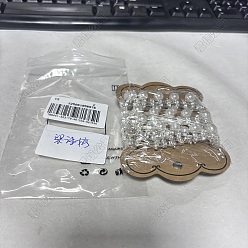 Платина 1круглые цепочки из хрустального стекла со стразами длиной в ярд, отделка поддельным бриллиантом, с пластиковой имитационной жемчужиной, для изготовления ювелирных изделий DIY, свадебное оформление, с карточной бумагой, платина, 17~18x8 мм