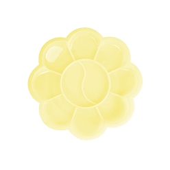 Champagne Yellow Plum Blossom Shape Plastic Watercolor Oil Palette, Paint Color Mixing Trays, Champagne Yellow, 8.5cm