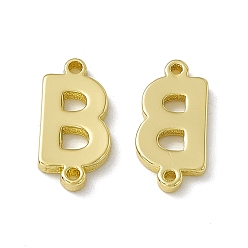 Letter B Rack Plating Brass Connector Charms, Real 18K Gold Plated, Long-Lasting Plated, Cadmium Free & Nickel Free & Lead Free, Letter Links, Letter.B, 14x7x1.5mm, Hole: 1mm