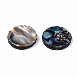Colorful Natural Abalone Shell/Paua Shell Beads, Flat Round, Colorful, 18.5x3.5mm, Hole: 1mm