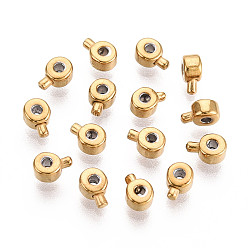 Золотой 304 из нержавеющей стали советы шарик, плоско-круглые, золотые, 2x3 мм, отверстие : 1 мм, внутренний диаметр: 1 мм