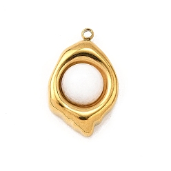 Белый Нефрит 304 подвески из нержавеющей стали с натуральным белым нефритом овальной формы, ионное покрытие (ip), 21x13.5x6.5 мм, отверстие : 1.5 мм