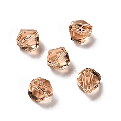 Сэнди Коричневый Стекло имитация австрийских хрустальных бусин, многоугольник, граненые, песчаный коричневый, 7x7.5x7.5 мм, отверстие : 1.2 мм