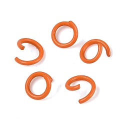 Темно-Оранжевый Открытые прыжковые кольца из окрашенного распылением железа, темно-оранжевый, 18 датчик, 6~6.5x1 мм, внутренний диаметр: 4~4.5 мм, Около 11111 шт / 1000 г
