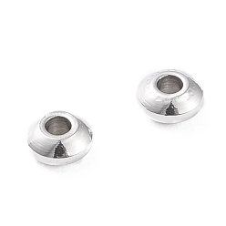Color de Acero Inoxidable 304 de acero inoxidable perlas espaciadoras, Rondana plana, color acero inoxidable, 4x2 mm, agujero: 1.6 mm