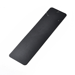 Black Paper Jewelry Display Cards, for Necklaces Storage, Rectangle, Black, 21x5.5x0.05cm, Hole: 6mm and 3mm