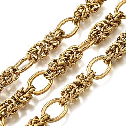 Настоящее золото 18K Ионное покрытие (ip) 304 узел из нержавеющей стали с овальными звеньями цепи, несварные, реальный 18 k позолоченный, 13x10x2 мм