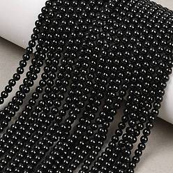 Шпинель Натуральный черный шпинель нити круглый шарик, 2 мм, отверстие : 0.8 мм, около 206 шт / нитка, 14.96'' (38 см)