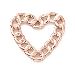 Розовое Золото Ионное покрытие (ip) 304 соединительные кольца из нержавеющей стали, стиль бордюрной цепи, сердце, розовое золото , 20.5x22x2 мм, внутренний диаметр: 9x12.5 мм
