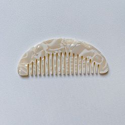 off-white Peigne à cheveux géométrique en acétate, rétro, marbre, portable, mini peigne à dents larges