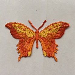 Chocolate Butterfly Self Adhesive Computerized Embroidery Cloth Iron on/Sew on Patches, Costume Accessories, Appliques, Chocolate, 53x83mm