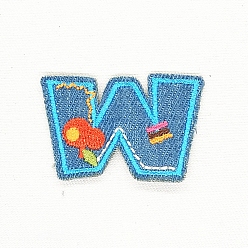 Letter W Computerized Embroidery Cloth Iron on/Sew on Patches, Costume Accessories, Appliques, Letter.W, 31x43mm