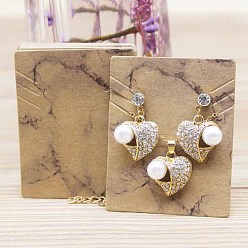 Others Paper Jewlery Display Cards, for Earring, Necklace, Bracelet, Rectangle, Marble Pattern, 6.3x5.1cm, about 100pcs/set