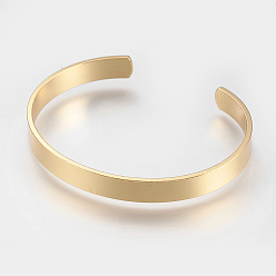 Real 18K Gold Plated Brass Cuff Bangle, Real 18K Gold Plated, 1-3/4 inchx2-3/8 inch(48x59mm)