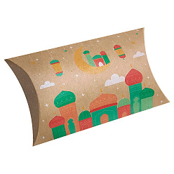 Cloud Ramadan Kraft Paper Candy Pillow Boxes, Candy Gift Case, Cloud, 12.5x7x2.5cm