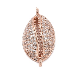 Розовое Золото Стойка покрытие латунь микропаве прозрачный кубический цирконий раковина разъем подвески, долговечный, без кадмия и без свинца, розовое золото , 19.5x10x4.5 мм, отверстие : 1 мм