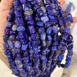 Фиолетовый Природный агат бисер нитей, окрашенные, самородки, фиолетовые, 8~12x8~12x8~12 мм, отверстие : 1.3 мм, около 32 шт / нитка, 14.96'' (38 см)