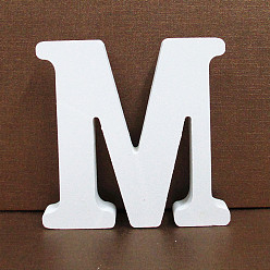 Letter M Letter Wooden Ornaments, for Home Wedding Decoration Shooting Props, Letter.M, 100x100x15mm
