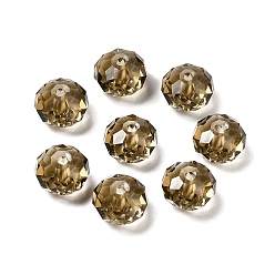 Coffee Glass Imitation Austrian Crystal Beads, Faceted, Rondelle, Coffee, 8x5~5.5mm, Hole: 1.2~1.5mm