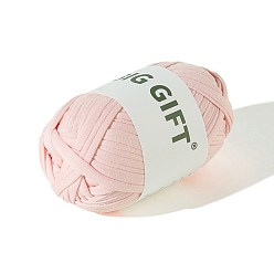 Misty Rose Polyester Cloth Yarn, For Hand Knitting Thick Thread, Crochet Cloth Yarn, Misty Rose, 5mm, about 32.81 Yards(30m)/Skein
