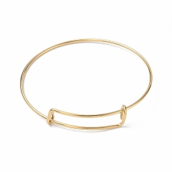 Real 18K Gold Plated Ion Plating(IP) Adjustable 304 Stainless Steel Wire Bangle Making, Real 18K Gold Plated, Inner Diameter: 2-1/2 inch(6.5cm)