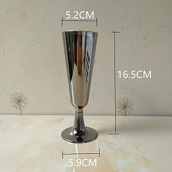 Silver Disposable Party Plastic Champagne Flute, for Birthday Party Supplies, Silver, 59x165mm