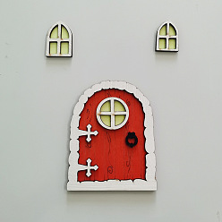 Красный Миниатюрная светящаяся деревянная дверь и окно, светящиеся в темноте аксессуары для строительства кукольного домика, красные, 5x100 мм