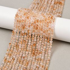 Цитрин Нагретые нити из натуральных цитриновых бусин, круглые, 8 мм, отверстие : 1 мм, около 47 шт / нитка, 15'' (38.1 см)