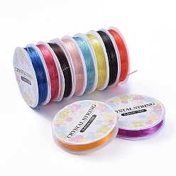 Mixed Color Elastic Crystal Thread, Jewelry Beading Cords, For Stretch Bracelet Making, Mixed Color, 0.8mm, about 10.93 yards(10m)/roll