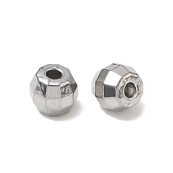 Stainless Steel Color 304 Stainless Steel Beads, Faceted, Barrel, Stainless Steel Color, 6x5mm, Hole: 1.9mm