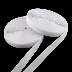White Adhesive Hook and Loop Tapes, Magic Taps with 50% Nylon and 50% Polyester, White, 25mm, about 25m/roll, 2rolls/group
