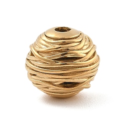 Золотой 304 из нержавеющей стали бусы, круглые, ионное покрытие (ip), золотые, 10.5x9.5 мм, отверстие : 1.8 мм