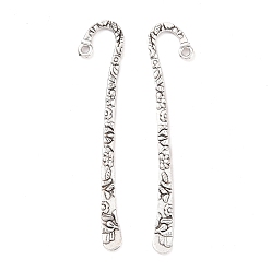 Antique Silver Tibetan Style Alloy Bookmarks, Lead Free and Cadmium Free, Antique Silver, 79.5x15.5x2mm, Hole: 2mm