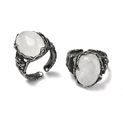 Хрусталь Кольца-манжеты с кристаллами натурального кварца, медные кольца, овальные, 20x16 мм