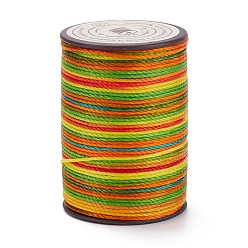 Colorful Round Waxed Polyester Thread String, Micro Macrame Cord, Twisted Cord, for Leather Sewing Stitching, Colorful, 0.8mm, about 54.68 Yards(50m)/Roll