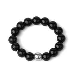 Black Onyx 4мм круглые эластичные кольца из натурального черного оникса, европейский и американский стиль
