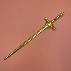 Gold Chinese-style ancient alloy painting oil treasure sword hairpin - modern high-end Hanfu headwear