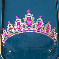 KC Gold Rose Red Diamond Crystal Головной убор в виде свадебной короны со стразами и хрустальными аксессуарами для свадебного платья - элегантный и сверкающий.