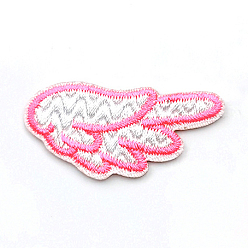 Pearl Pink Computerized Embroidery Cloth Iron On/Sew On Patches, Costume Accessories, Right Wing, Pearl Pink, 20x39mm