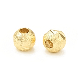 Настоящее золото 18K Латунные бусины, круглые, реальный 18 k позолоченный, 5x4.5 мм, отверстие : 2 мм