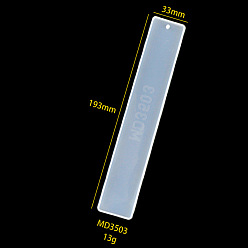 White Bookmark Molds Silicone Molds, for UV Resin, Epoxy Resin Jewelry Making, Rectangle, White, 193x33x4.5mm