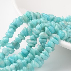 Amazonite Chip Natural Amazonite Bead Strands, Grade A+, 7~12x5~8x2~5mm, Hole: 1mm, about 15.7 inch