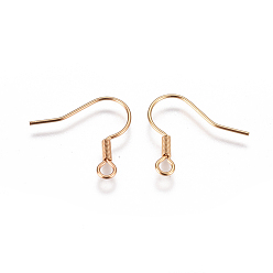 Golden 304 Stainless Steel Earring Hooks, with Horizontal Loop, Golden, 17.5x18.5x1.5mm, Hole: 2mm, 22 Gauge, Pin: 0.6mm
