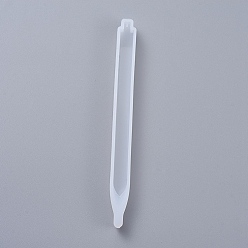 White Pen Epoxy Resin Silicone Molds, Ballpoint Pens Casting Molds, for DIY Candle Pen Making Crafts, White, 149x13x12mm