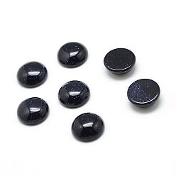 Blue Goldstone Synthetic Blue Goldstone Cabochons, Half Round, 8x4mm