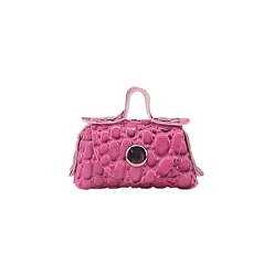 Deep Pink Mini Plastic Doll Handbag, for Doll Girls Accessory Bag, Deep Pink, 60x50x25mm